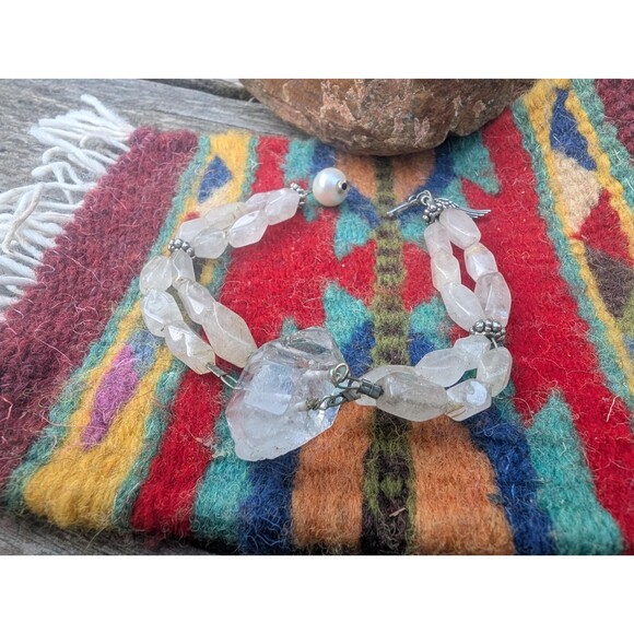 Vintage Quartz Crystal Nugget Bracelet - Picture 1 of 10